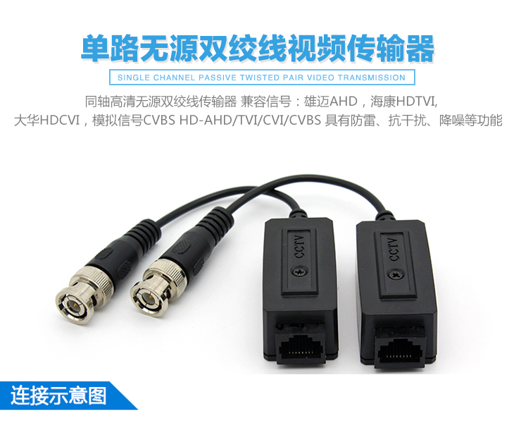 CCTV-101VL 高清双绞线传输器 支持AHD CVI TVI CVBS监控信号(图5)