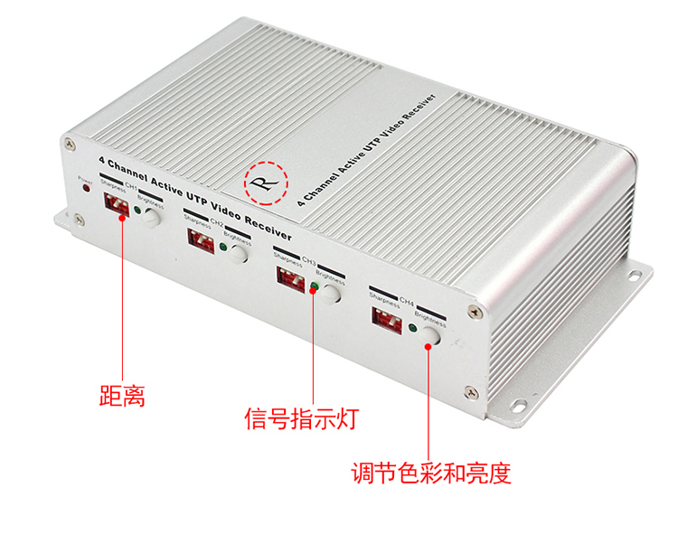 YJS-402TR 四路有源双绞线传输器 远距离信号传输 支持AHD CVI TVI CVBS监控信号(图8)