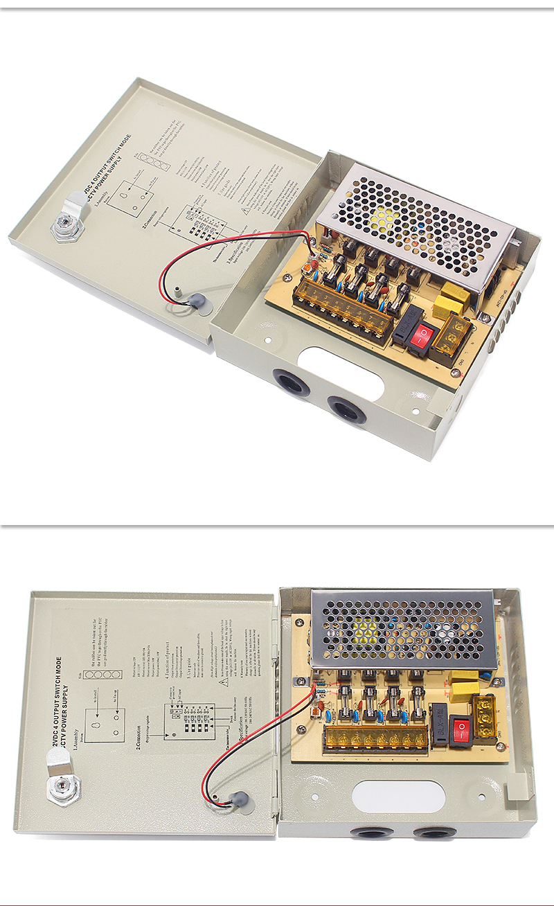 12V5A4路安防监控开关电源箱 LED稳压开关电源 集中供电电源箱(图10)